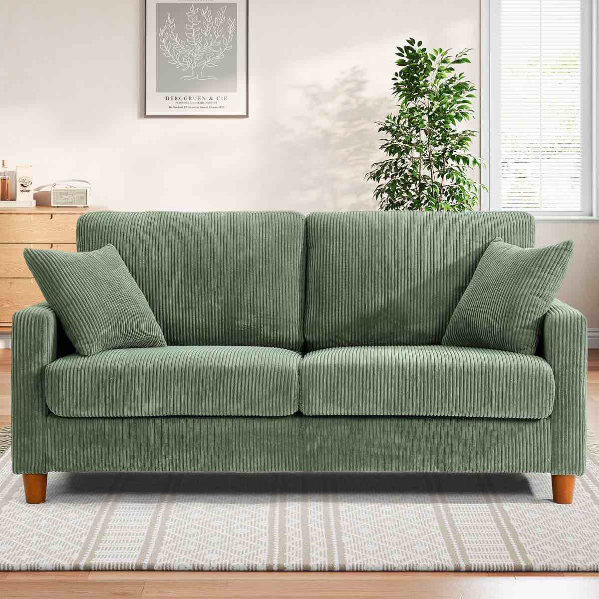 2-seater corduroy sofa