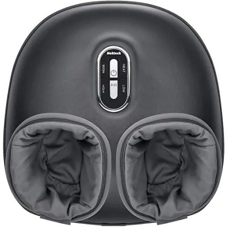 Nekteck Shiatsu Foot Massager Machine with Soothing Heat  Deep Kneading Therapy  Air Compression  Relieve Foot Pain and Improve Blood Circulation  Adjustable Intensity Relax for Home/Office Use
