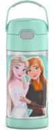 THERMOS FUNTAINER 12 Ounce Stainless Steel Vacuum Insulated Kids Straw Bottle, Frozen 2