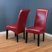 Monsoon Pacific Villa Faux Leather Dining Chairs, Red, Set of 2