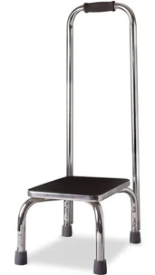 DMI Step Stool with Handle and Non Skid Rubber Platform  Lightweight and Sturdy Stool for Seniors  Adults and Children  Holds up to 300 Pounds with 9.5 Inch Step Up  17.3 D x 12.3 W x 34 H  Chrome