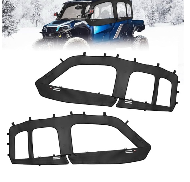 KEMIMOTO Soft Upper Doors Compatible with Polaris General 4 1000 / XP 4 1000 Upgraded Zipper Fits with Side Mirrors Soft UTV Cab Enclosure Upper Window Kit Replace 2883453