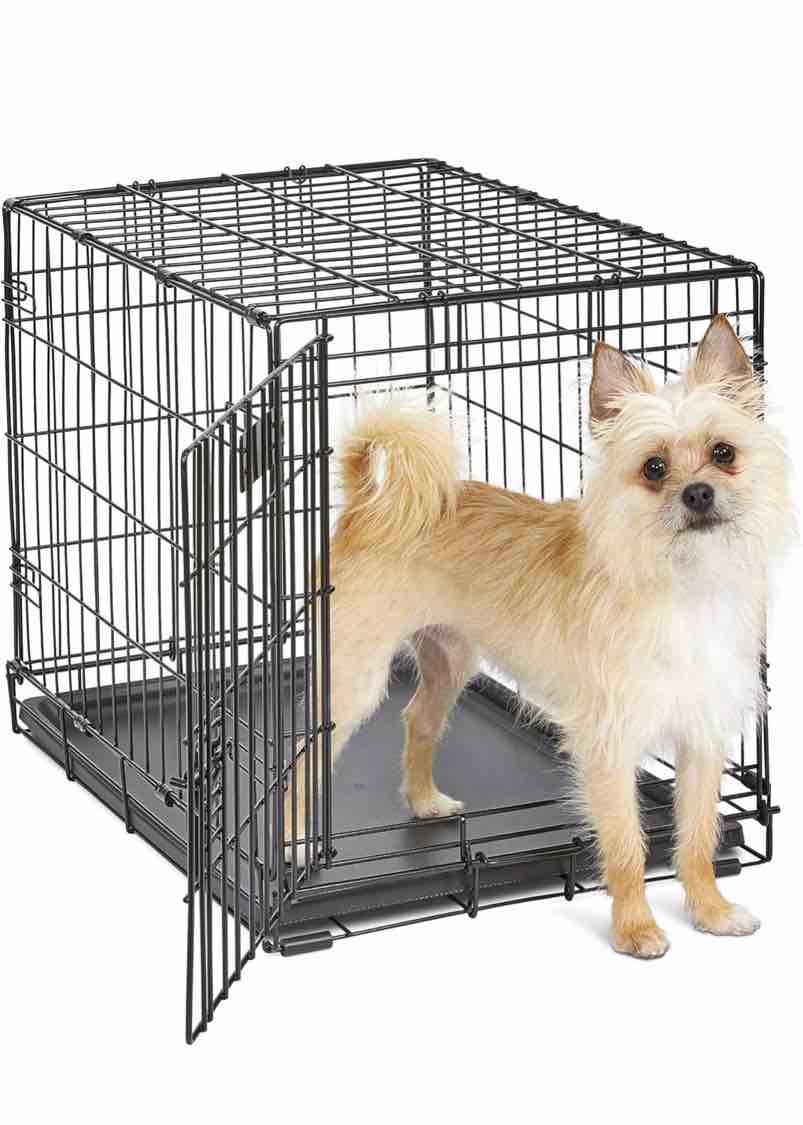 Homes for Pets Newly Enhanced Single & Double Door iCrate Dog Crate, Includes Leak-Proof Pan, Floor Protecting Feet, Divider Panel & New Patented Features