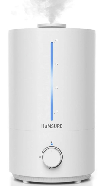 HUMSURE Humidifier for Bedroom Baby, 4.0L Cool Mist Humidifier For Household Plants, Silent Ultrasonic Humidifier With Bidirectional , Controllable Lighting, Easy to Clean,Whit