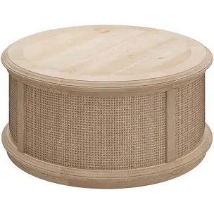 Britnie Round Rattan Drum Lift Top Coffee Table