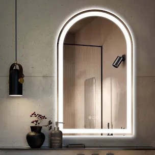 Cadedra Arch LED Wall Mirror Bathroom Mirror with Defogging with Adjustable Light with Backlight