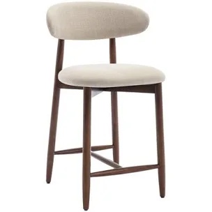Upholstered Counter Stool Solid Wood Bar Stool