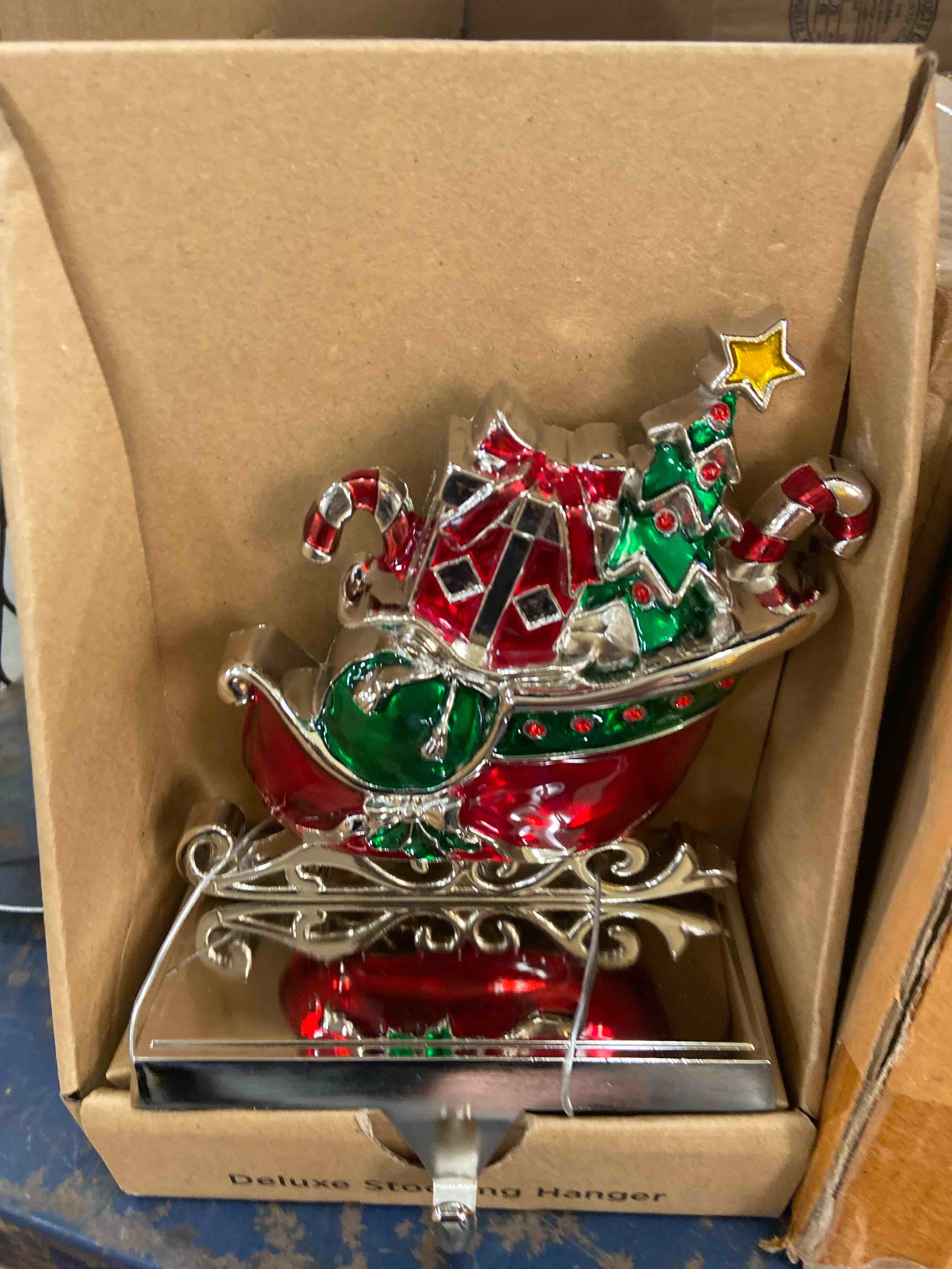 Condition photo showing New/Like New for northlight present filled sleigh christmas stocking holder - 5.5"