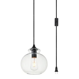 single pendant light with clear glass shade
