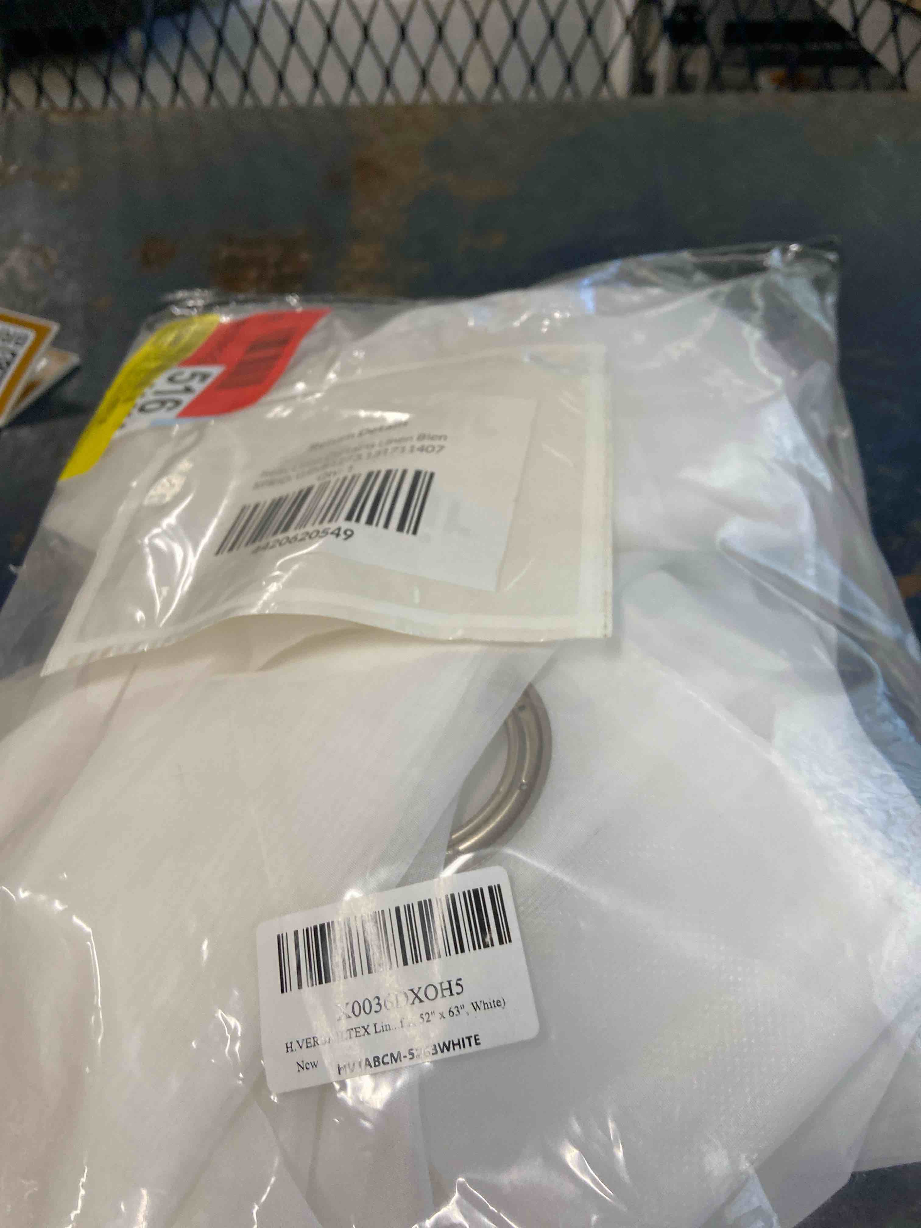 Condition photo showing New/Like New for h.versailtex elegant natural linen blended energy efficient light filtering linen textured semi sheer curtains/nickel grommet window treatments panels/drapes (set of 2, angora, 52" x 54") 52"w x 54"l (pack of 2) angora