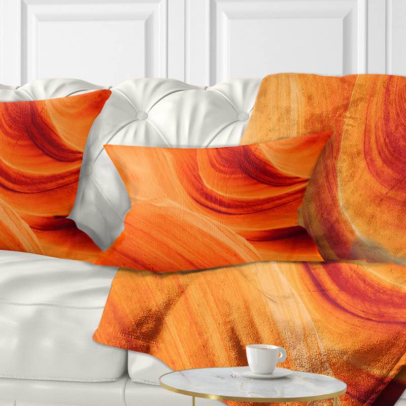  Orange Upper Antelope Canyon - Landscape Printed Throw Pillow
