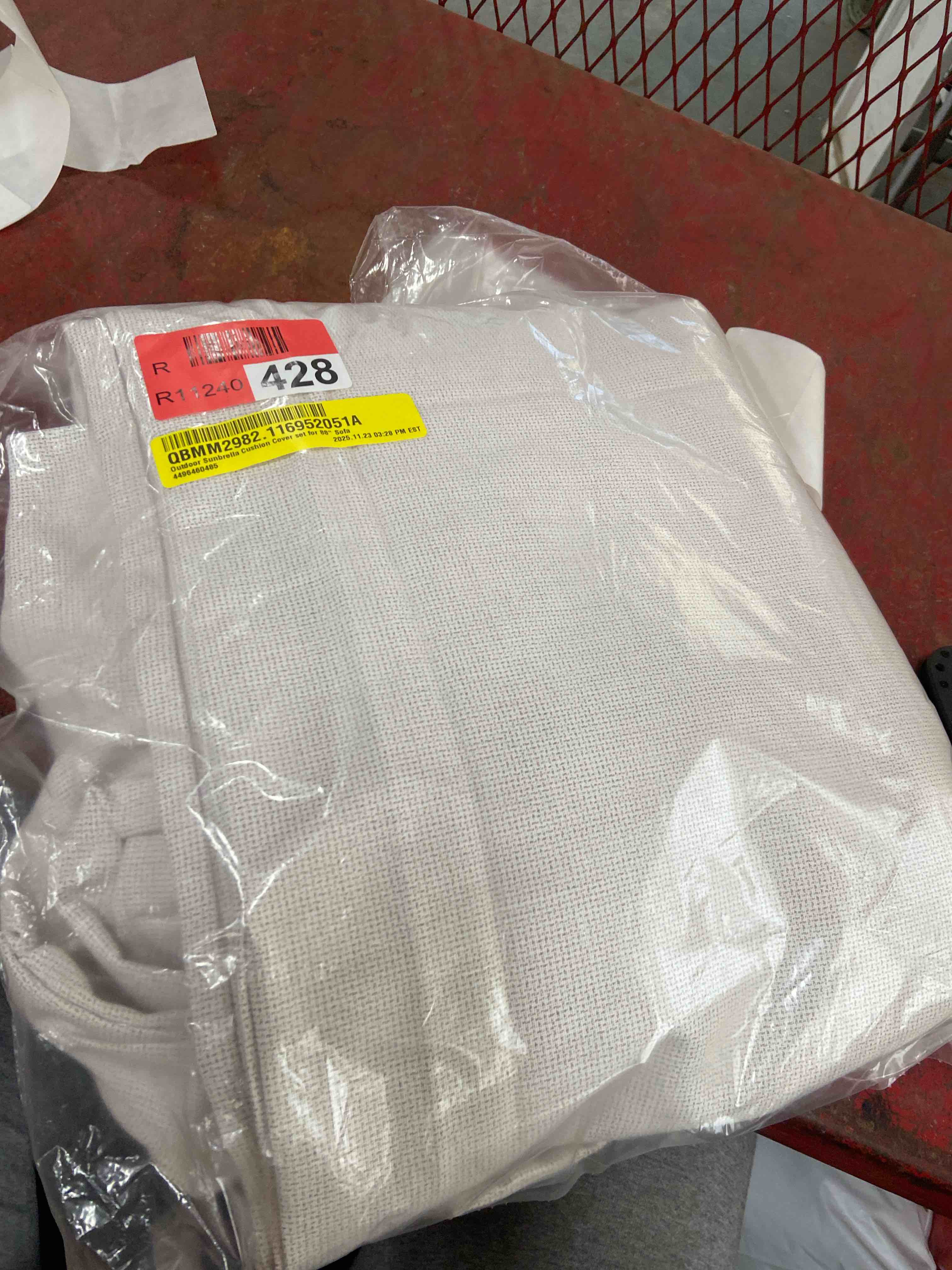 Condition photo showing Good Condition for outdoor sunbrella cushion cover set for 88" sofa