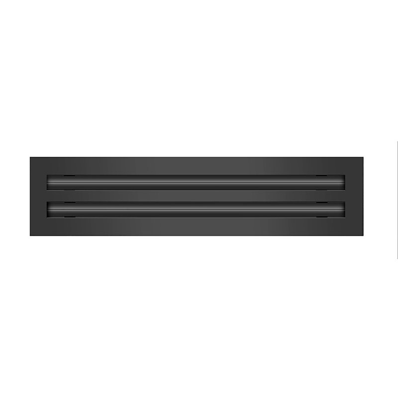  - 18" 2 Slot Linear Slot Diffuser - Double Slot - Black