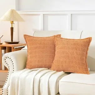 Boucle Ottoman Decorative Pillow Covers Farmhouse Boho Corduroy O