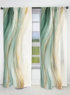 Gold And Green Soft Wave Fusion 1 - Abstract panel 