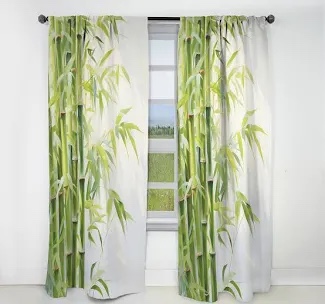 Bamboo Romantic Dream VI - Bamboo Curtain - Blackout Floral Curtain 