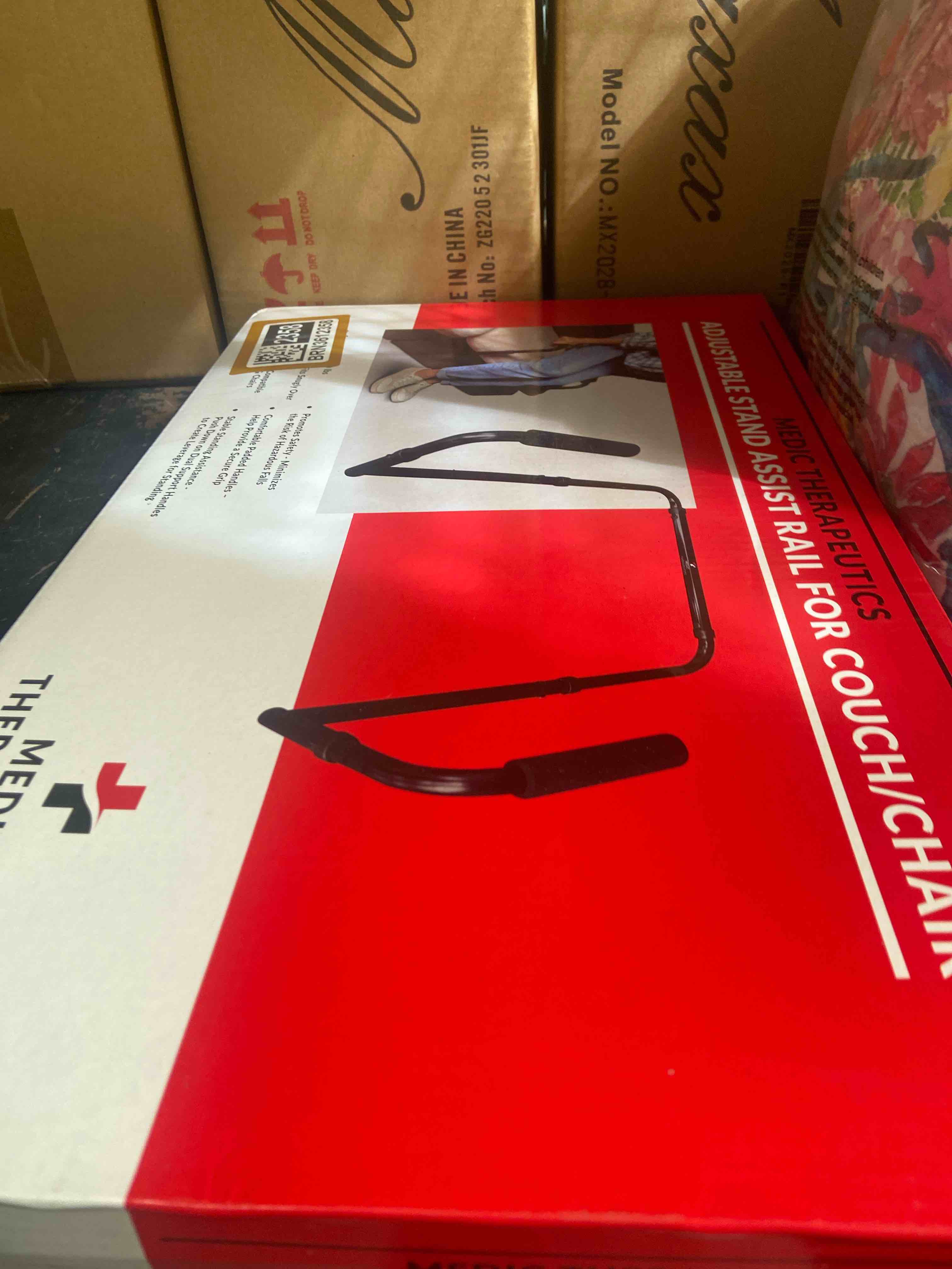 Condition photo showing New/Like New for medic therapeutics adjustable standing aid rail for couch & chair