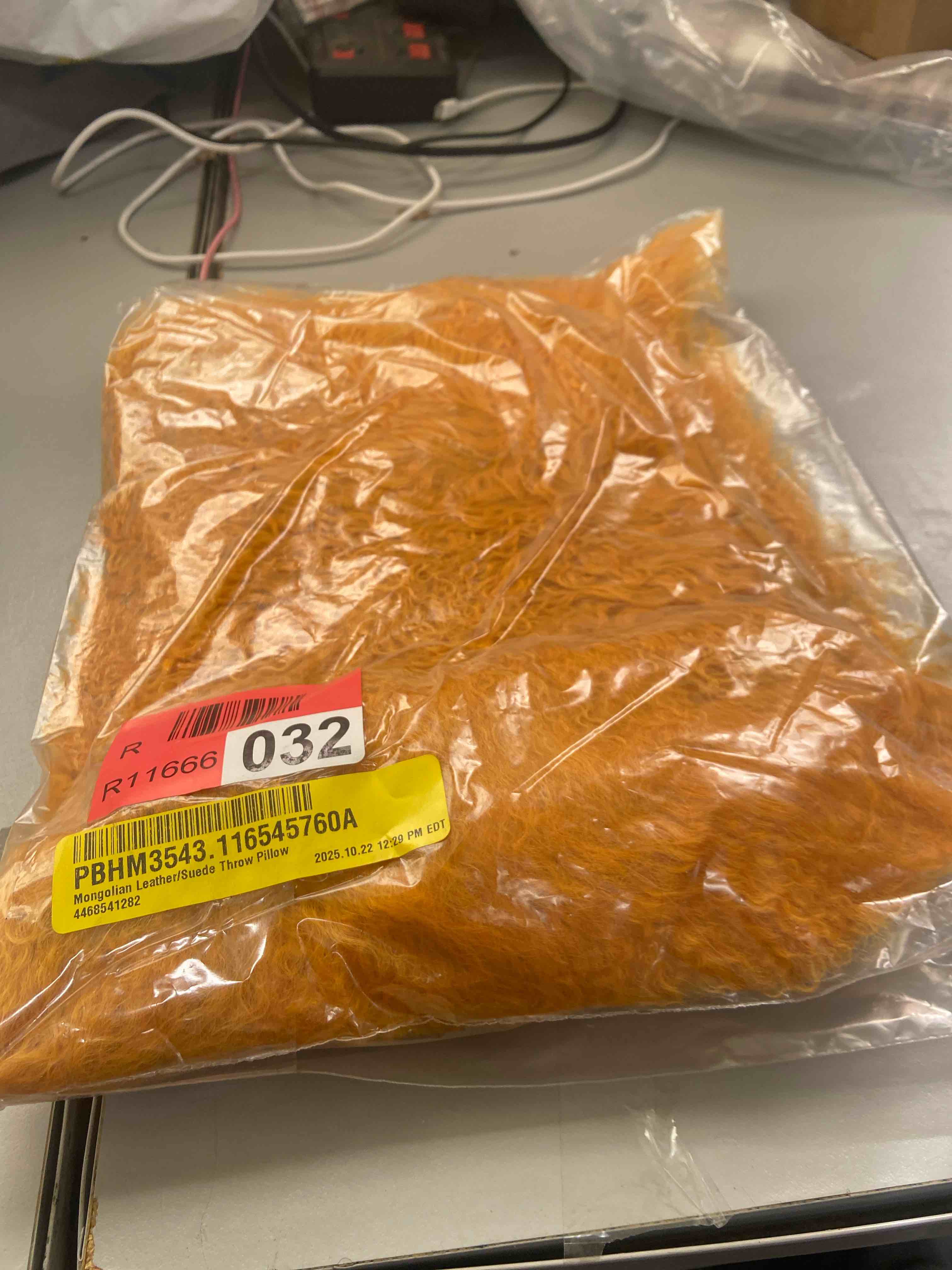 Condition photo showing New/Like New for mongolian leather/suede throw pillow cover 