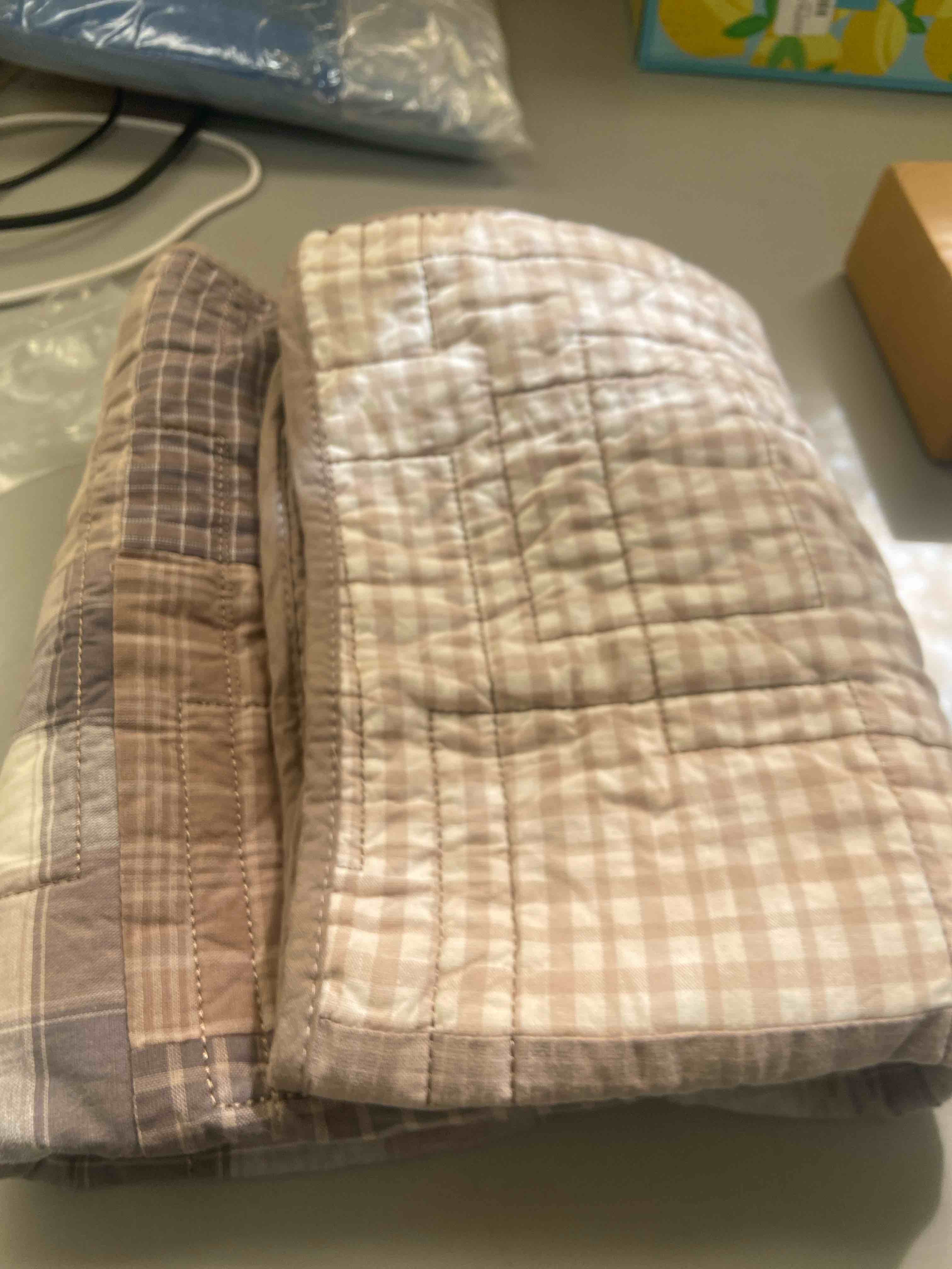 Condition photo showing New/Like New for donna sharp pillow sham - smoky square contemporary decorative pillow cover with patchwork pattern - standard