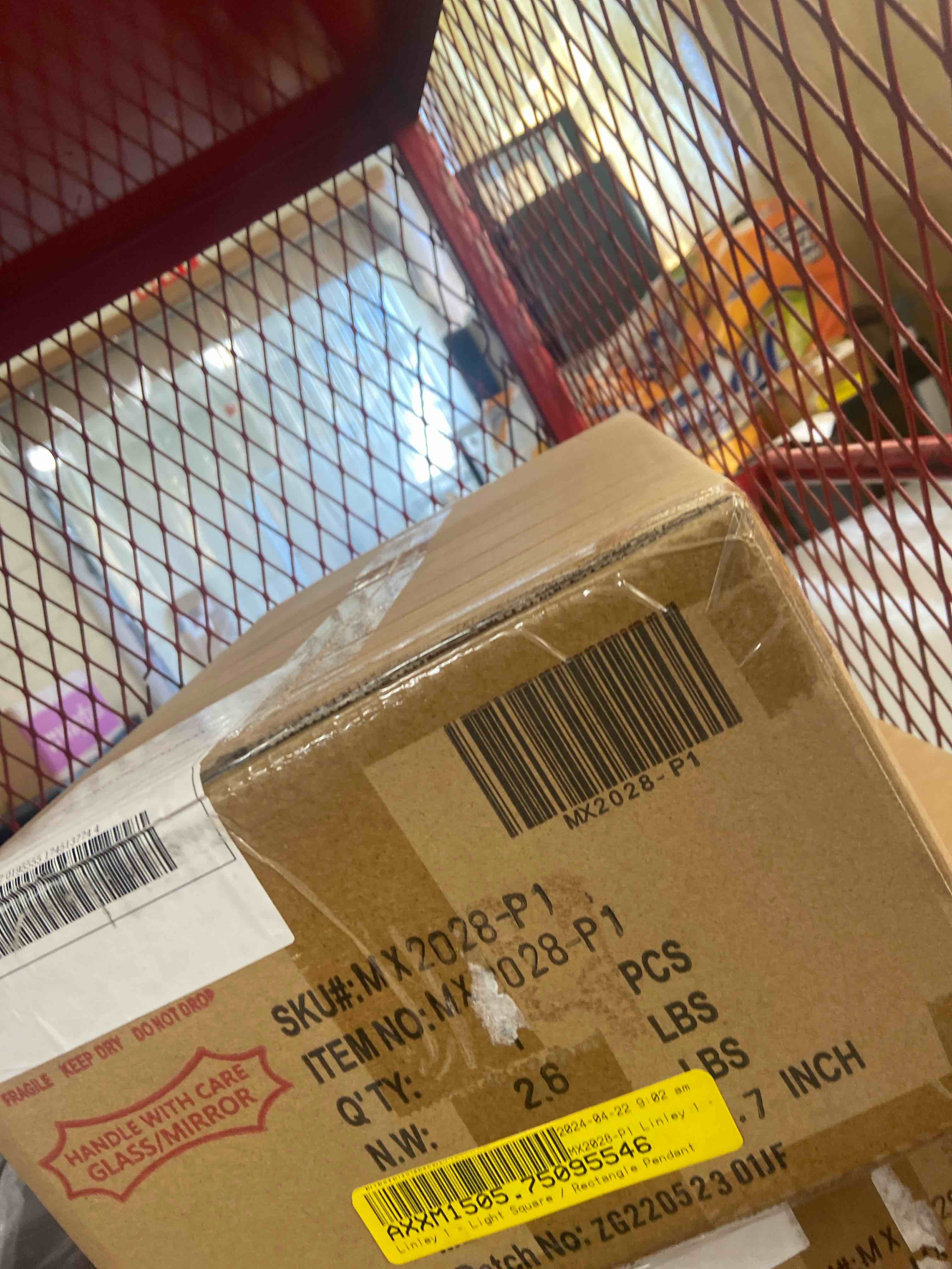 Condition photo showing New/Like New for linley 1- light square / rectangle pendant