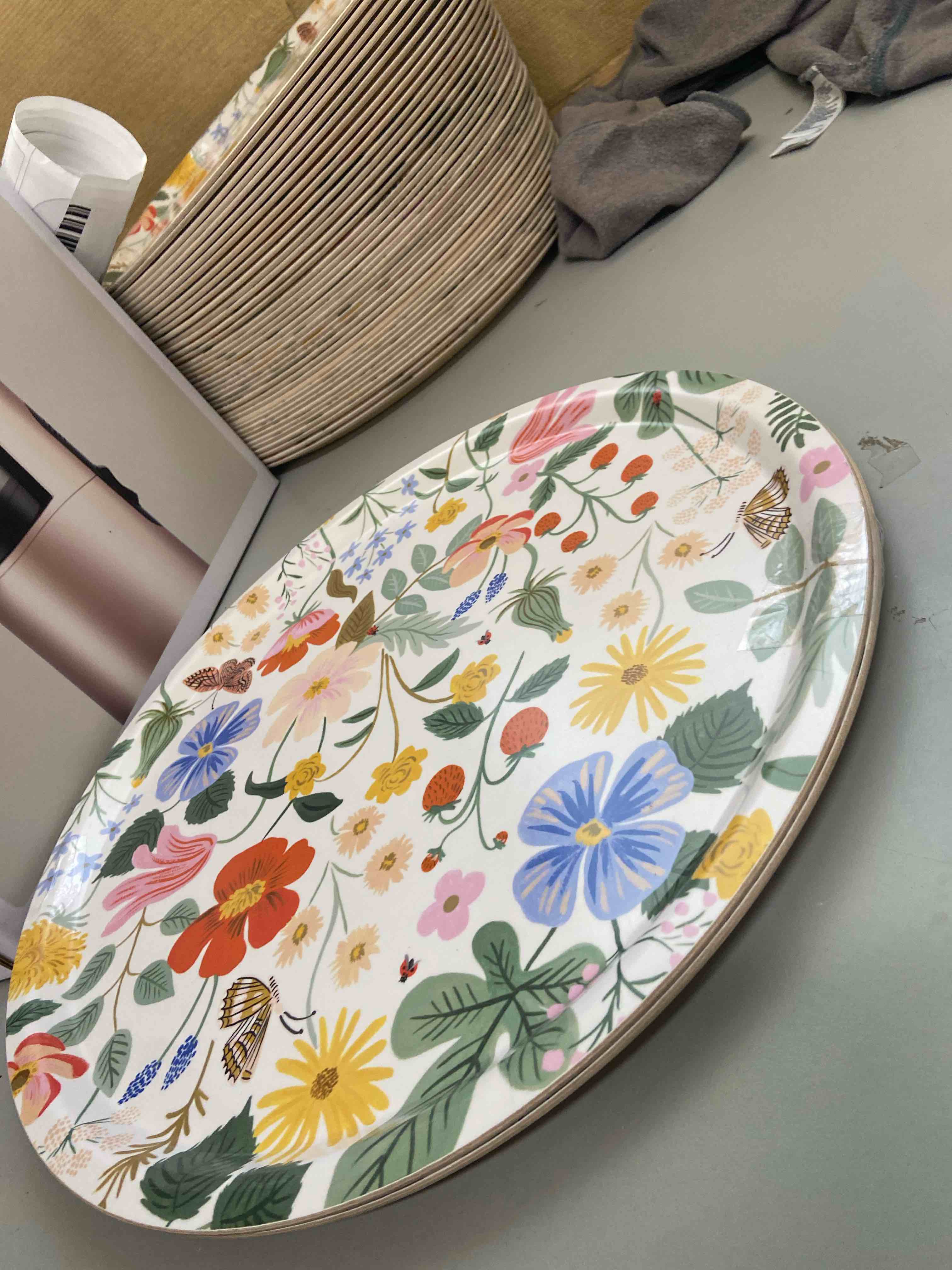 Condition photo showing New/Like New for solid wood serving tray 