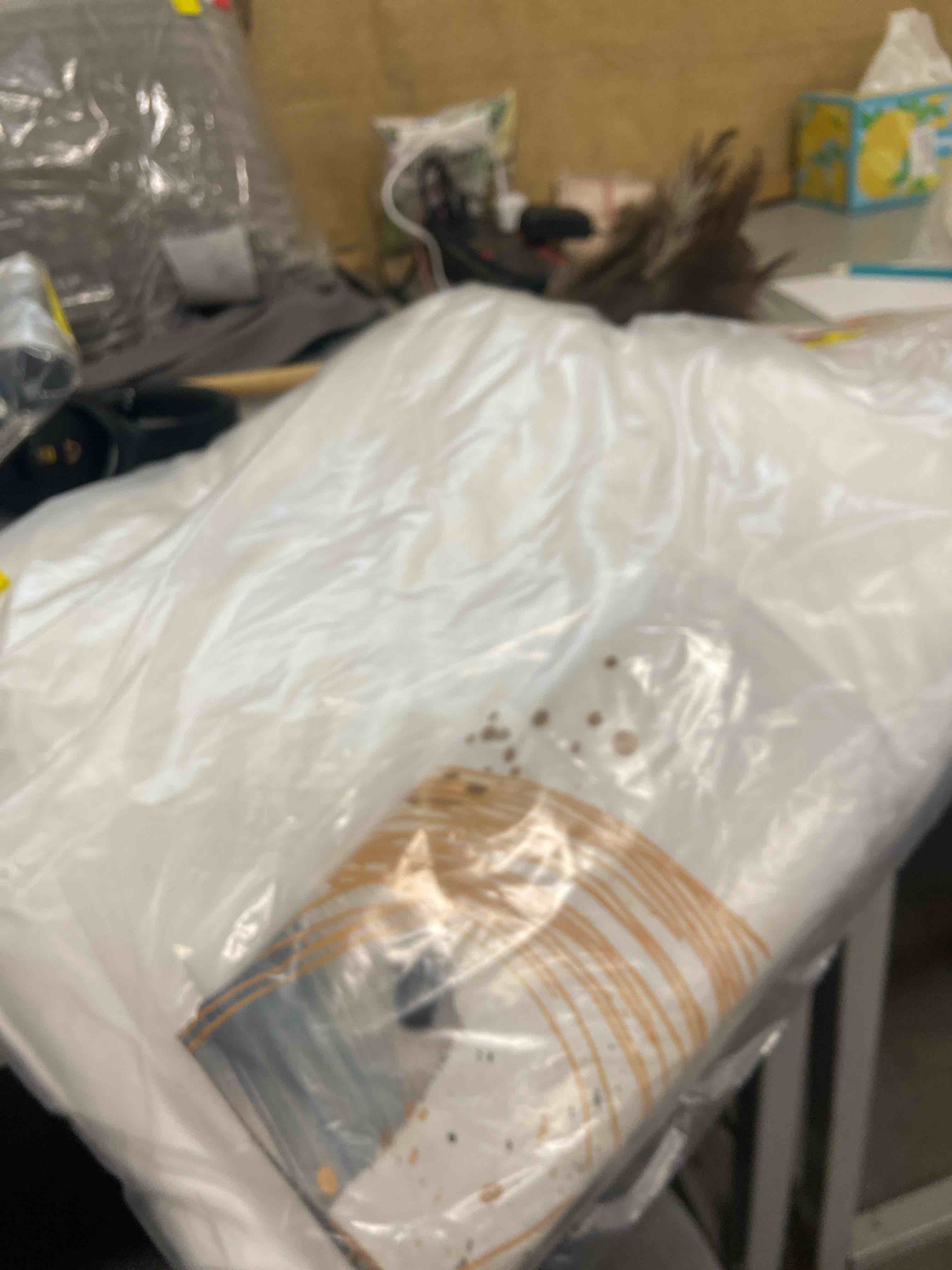 Condition photo showing New/Like New for landscape of dark blue and gold strokes i!! - abstract geometric pri