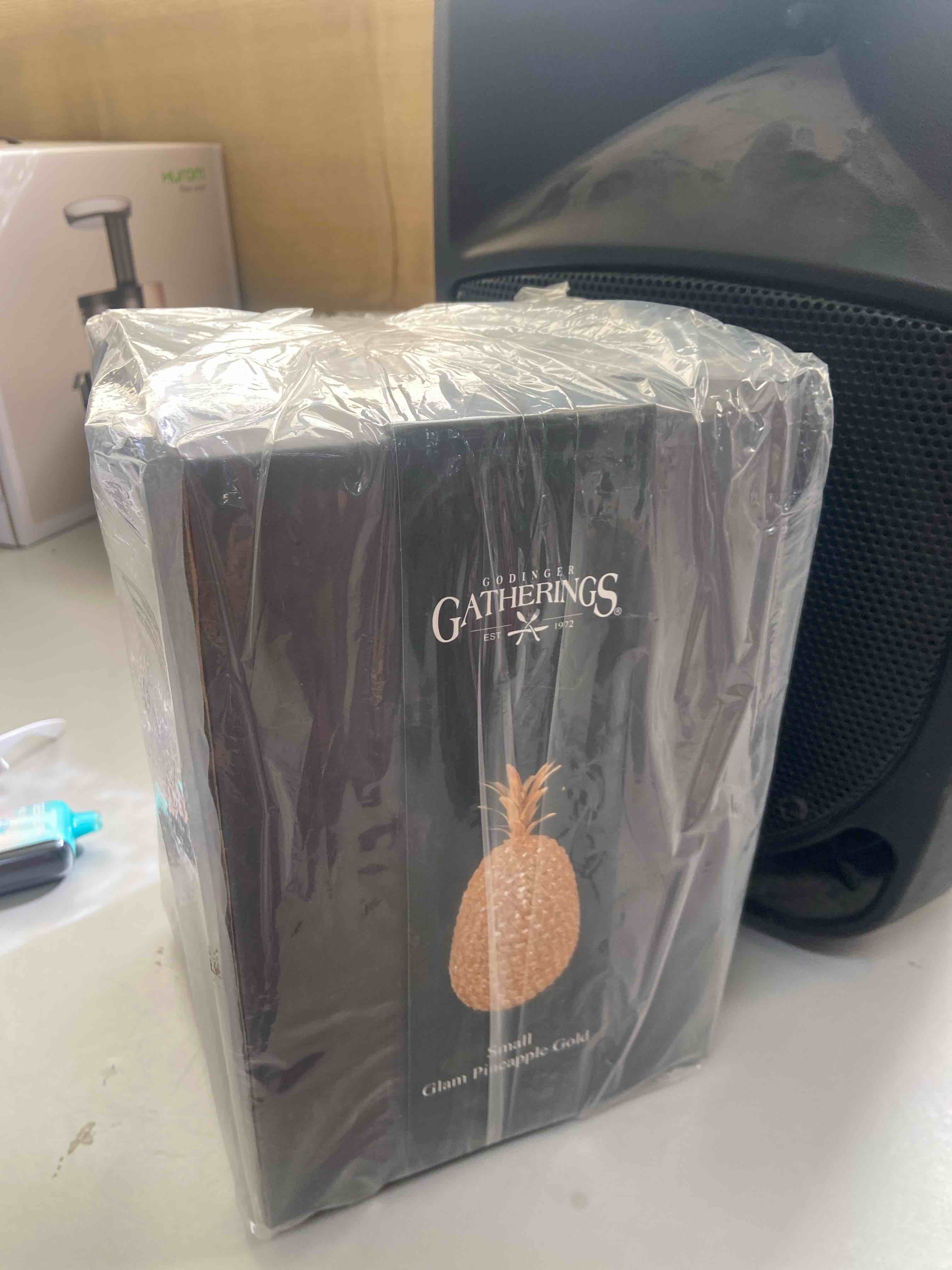 Condition photo showing New/Like New for godinger glam pineapple fruit holiday decoration - gold