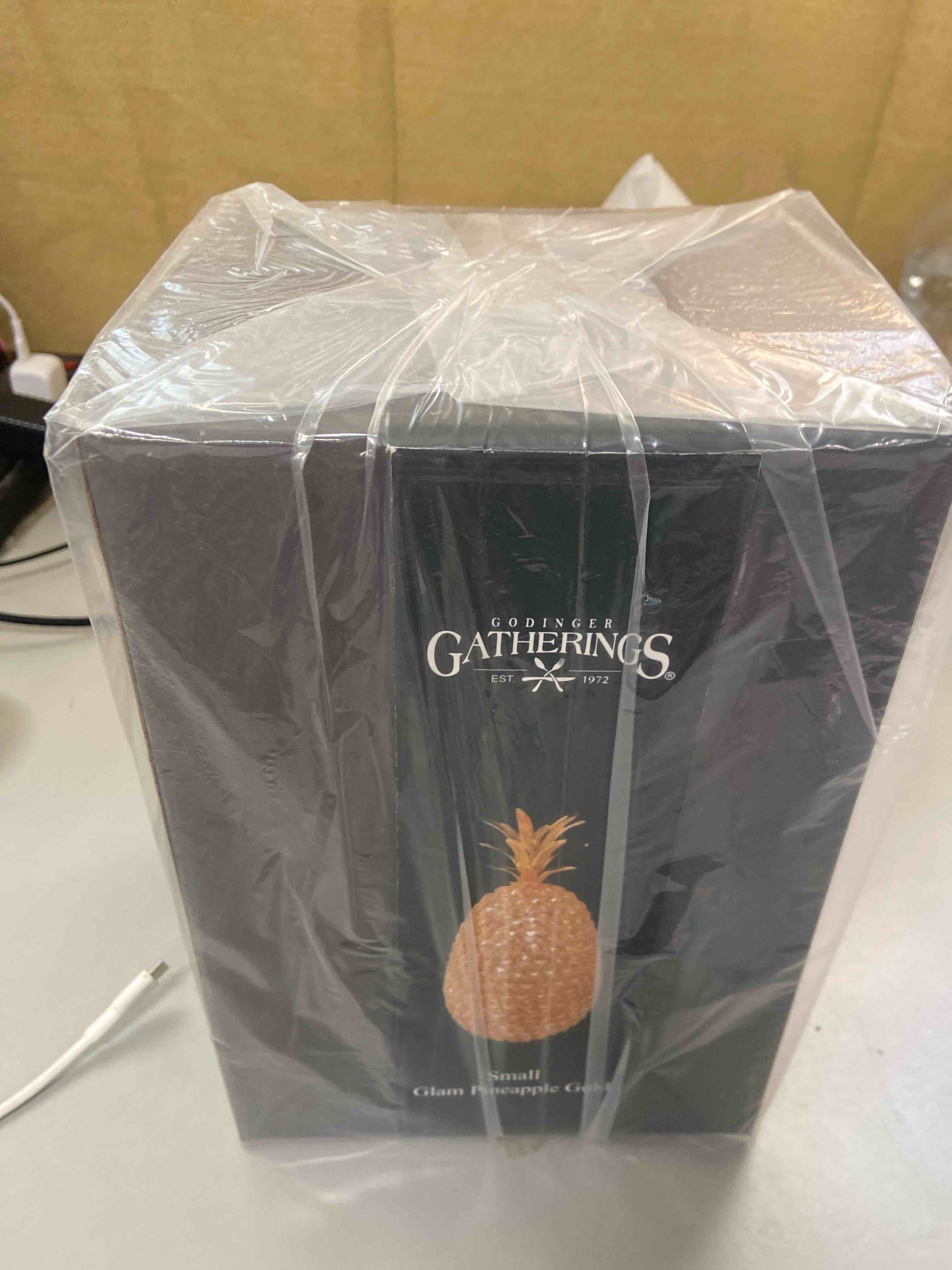 Condition photo showing New/Like New for godinger glam pineapple fruit holiday decoration - gold