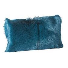 Holley Goat Bolster Pillow Color: Blue 