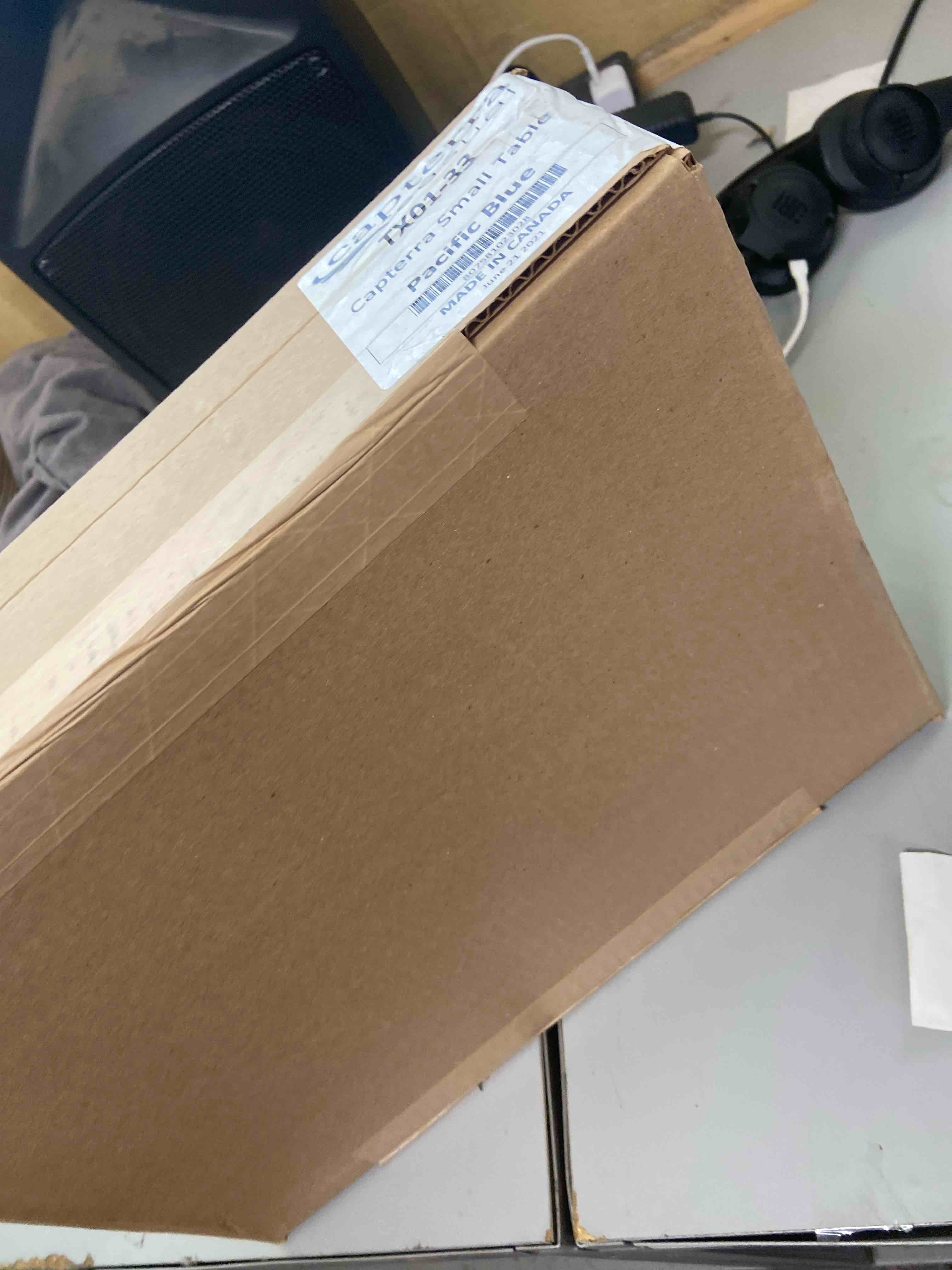 Condition photo showing New/Like New for capterra casual small rectangular table - pacific blue