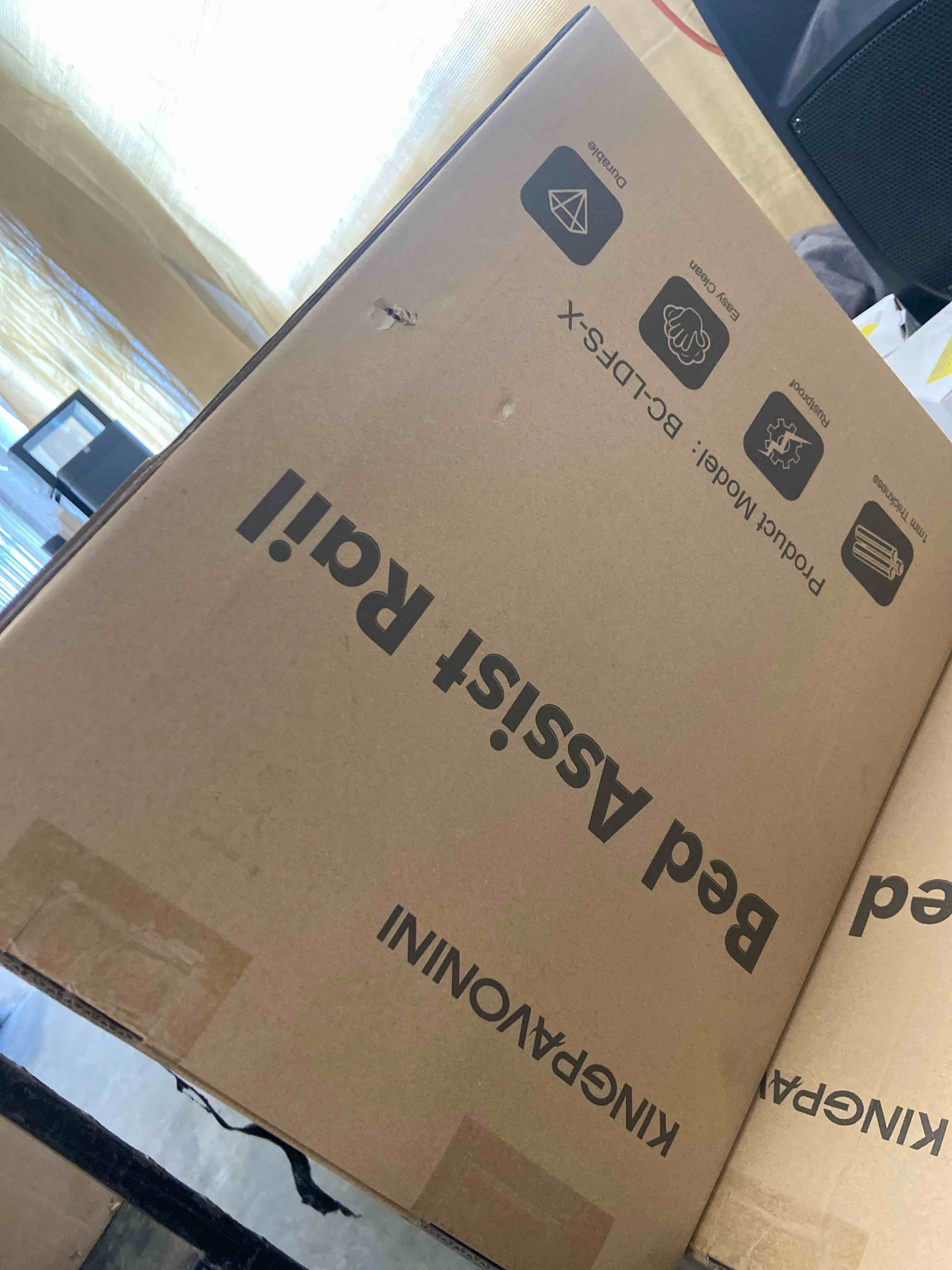 Condition photo showing New/Like New for kingpavonini bed rails for elderly adults safety - adjustable bed cane with non-slip ergonomic handle and storage pocket, stable bed assist rails for seniors hold up to 300 lbs, tool-free assembly