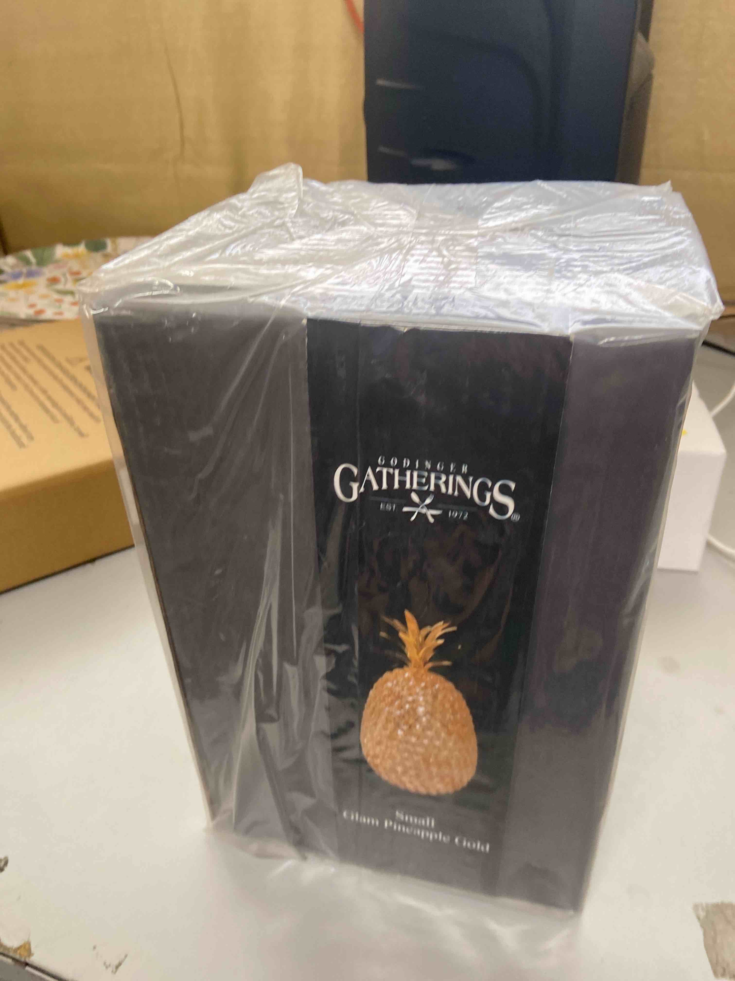 Condition photo showing New/Like New for godinger glam pineapple fruit holiday decoration - gold