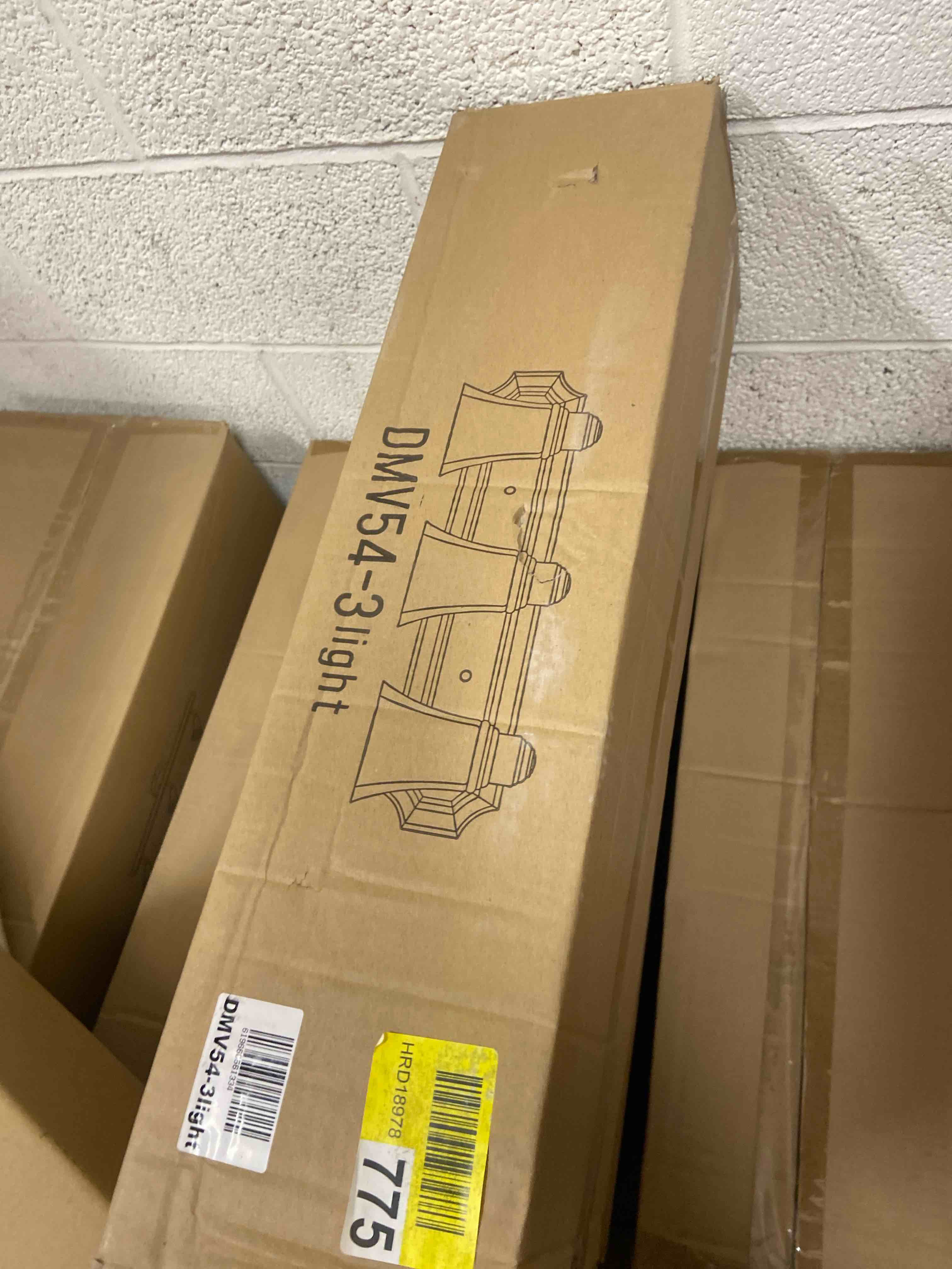 Condition photo showing New/Like New for broumy 4 - light / 3 - light satin nickel vanity light 3 -light 13 to 24 inches