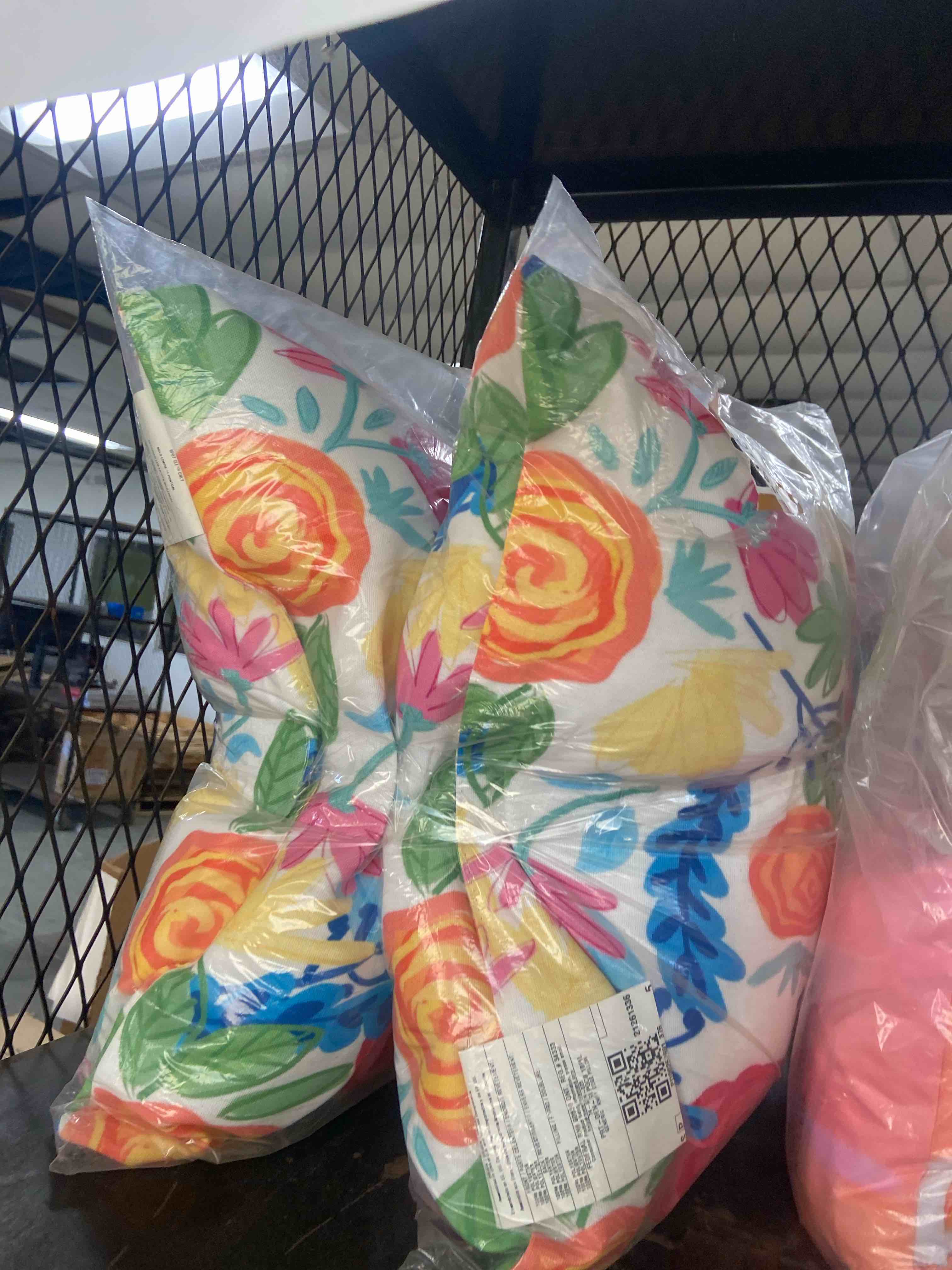 Condition photo showing New/Like New for floral indoor/outdoor throw pillow