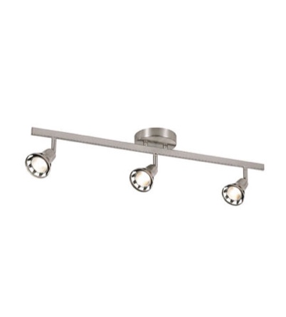 renew 3 light 120v brushed nickel track light ceiling light in nickel metal spotlight