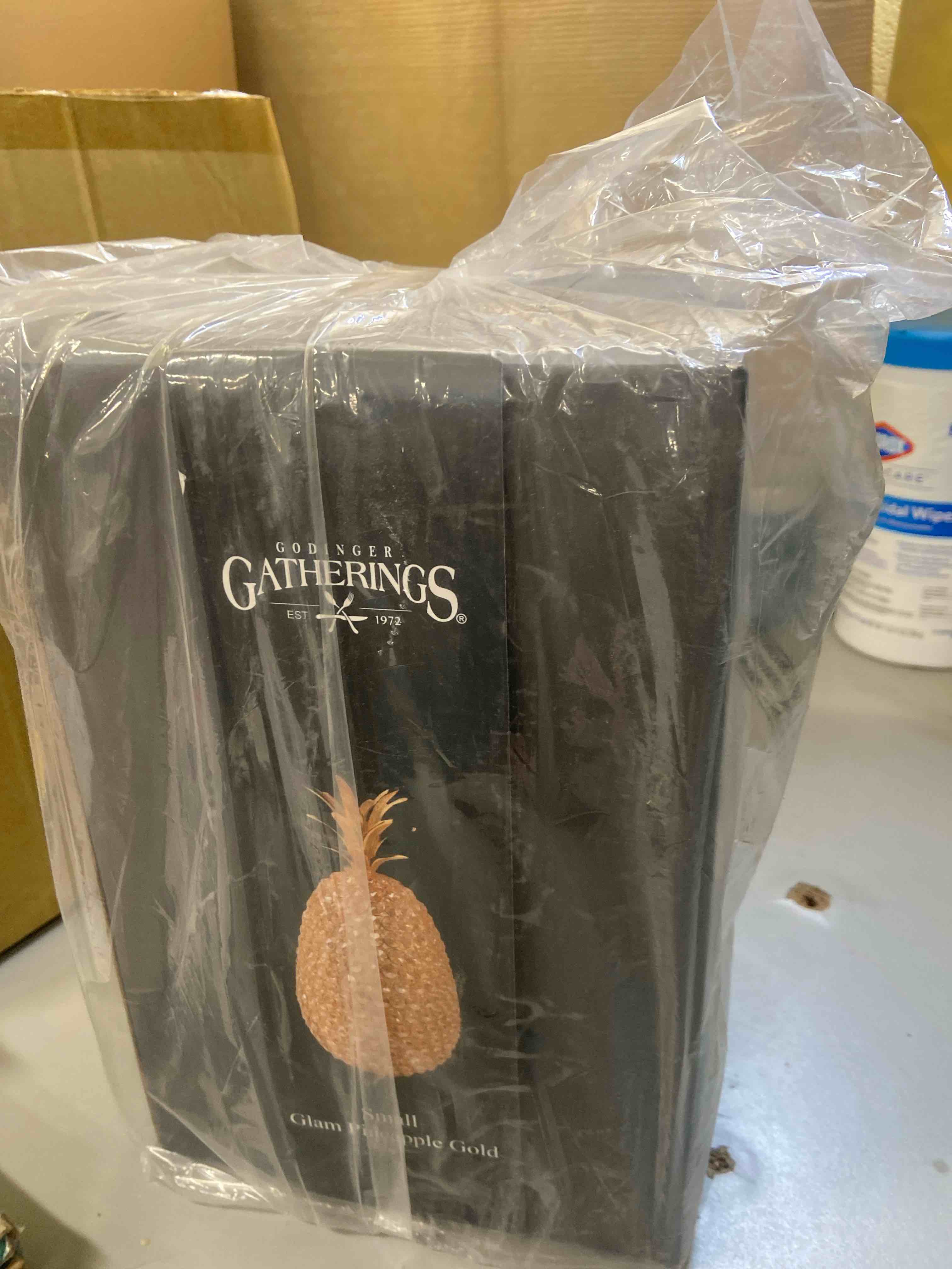 Condition photo showing New/Like New for godinger glam pineapple fruit holiday decoration - gold