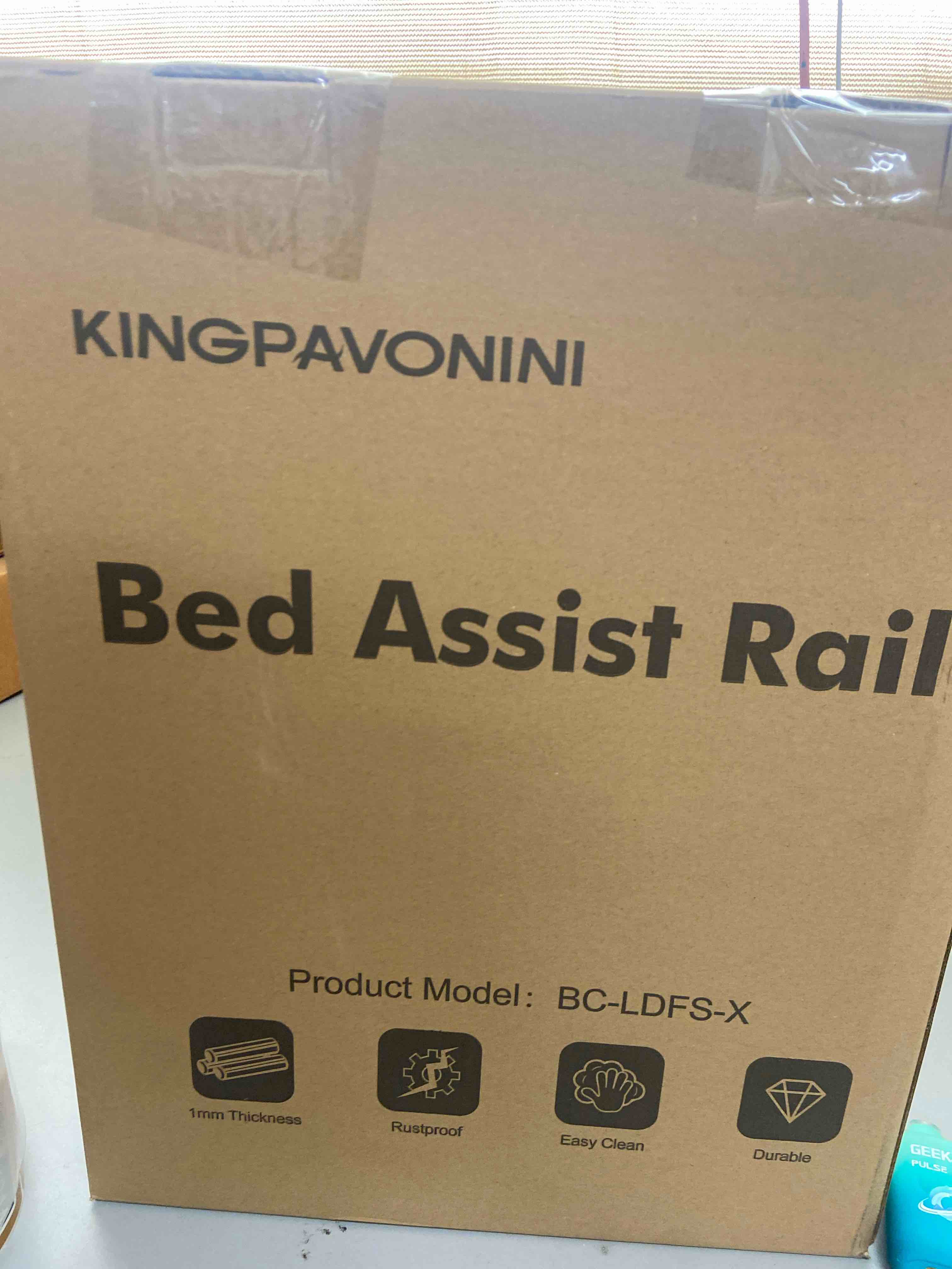Condition photo showing New/Like New for kingpavonini bed rails for elderly adults safety - adjustable bed cane with non-slip ergonomic handle and storage pocket, stable bed assist rails for seniors hold up to 300 lbs, tool-free assembly