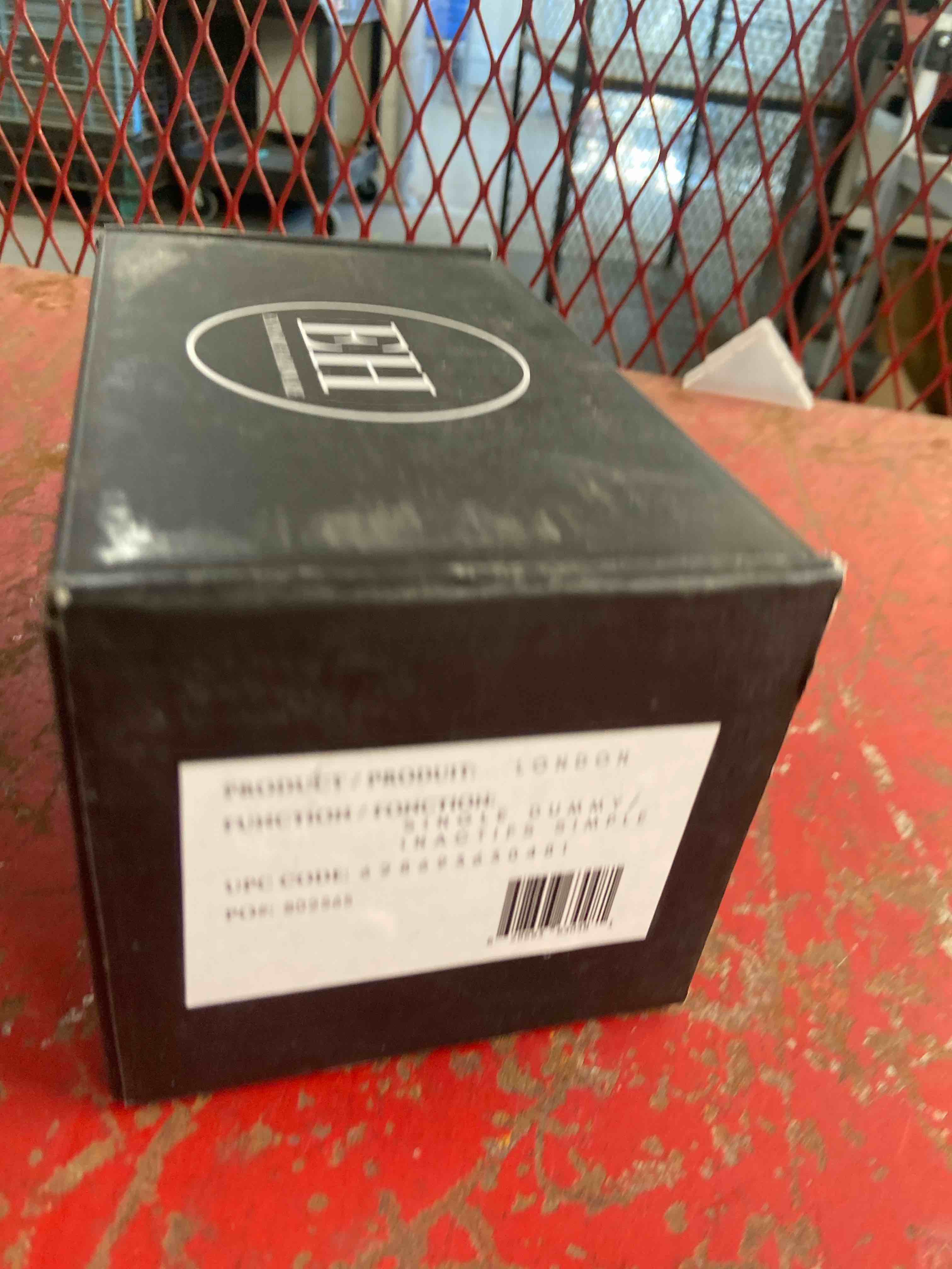 Condition photo showing New/Like New for london solid brass matte black single dummy handle knurled door lever with round rose