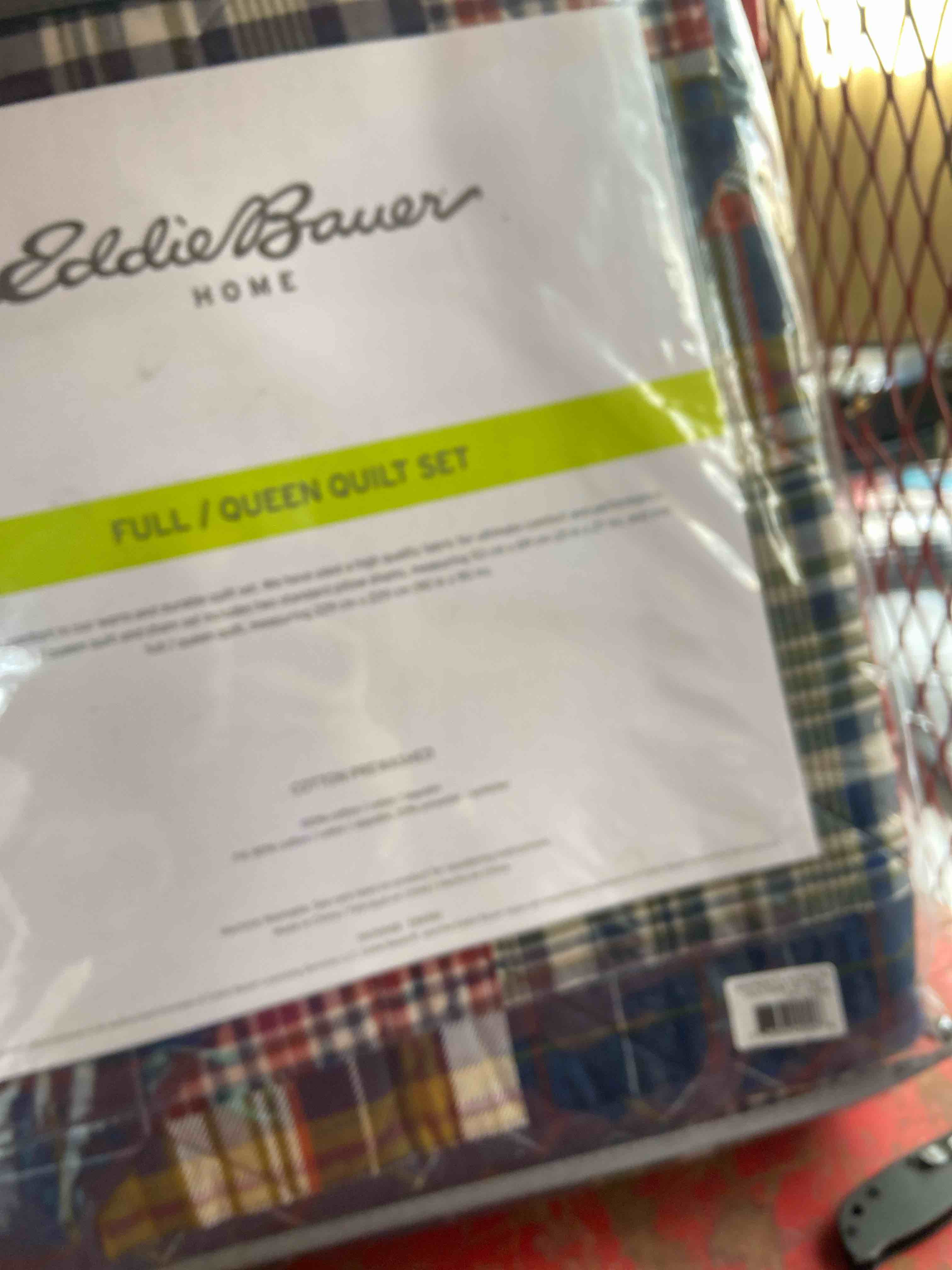 Condition photo showing New/Like New for madrona quilt and sham set (full/queen) - eddie bauer