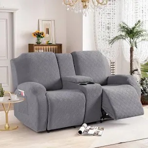 Wald Stretch Jacquard Recliner Chair Loveseat Couch Cover
