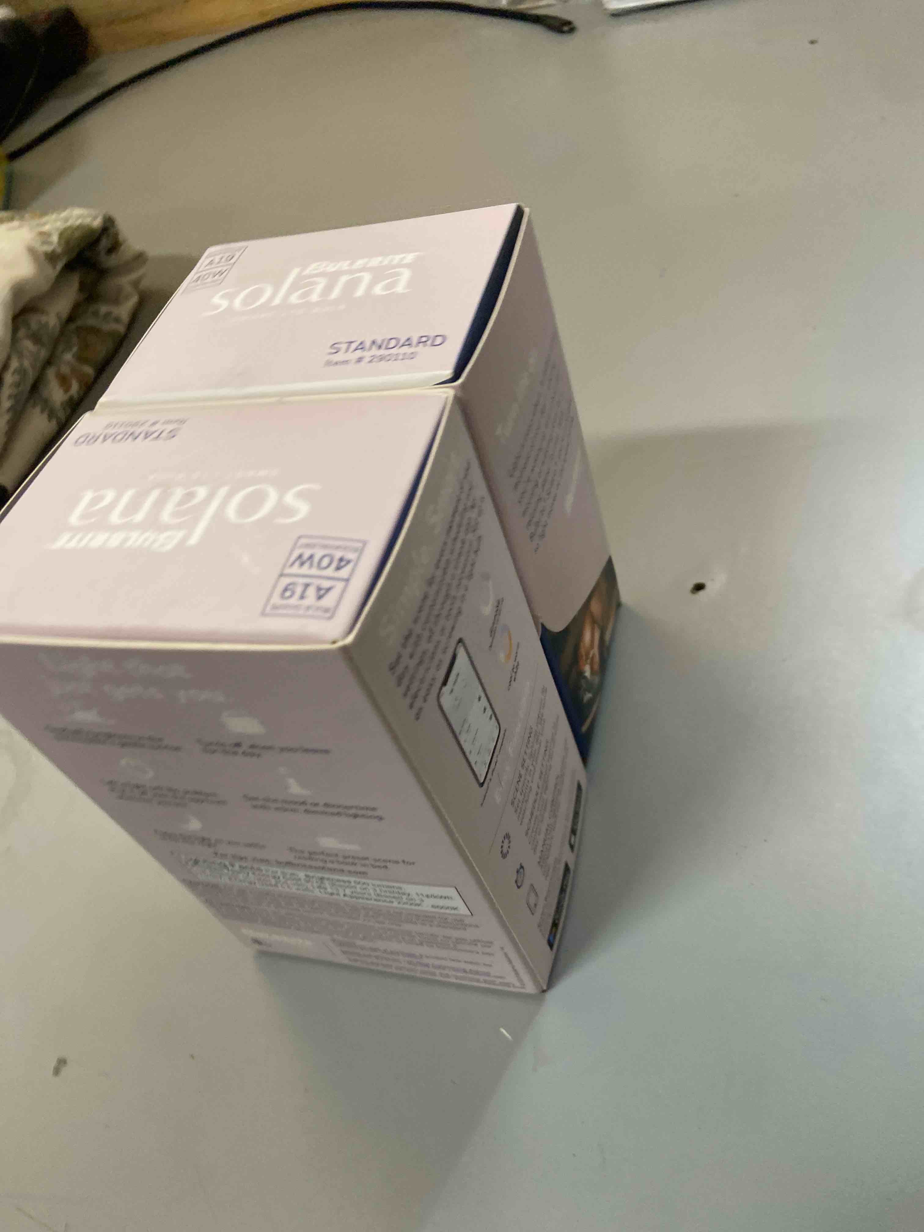 Condition photo showing New/Like New for bulbrite solana a19 wifi connected edison filament led smart light bulb single-a19 clear