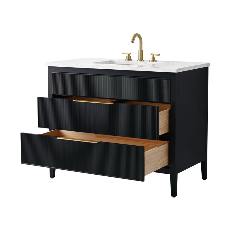 Condition photo showing New/Like New for bilroy egremt 42in  single bathroom vanity with engineered stone top by ebern designs