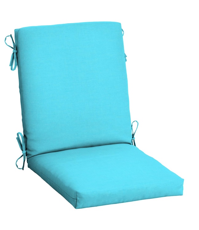 Arden Outdoor Dining Chair Cushion, 20 in x 20 in, Weather-Proof, Rain-Proof, Fade Resistant Patio Cushion for Patio, Dining, or Rocking Chairs 20 x 20, Pool Blue Leala