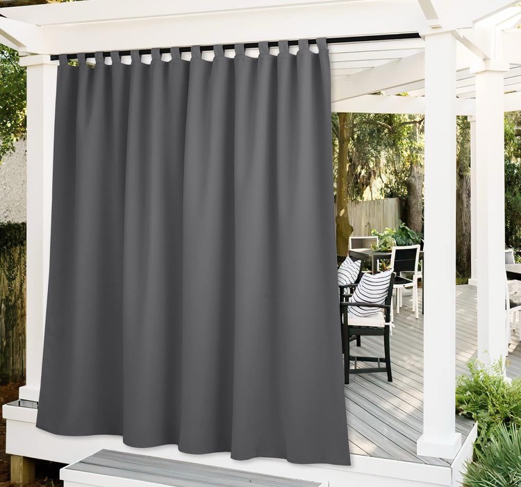 RYB HOME Outdoor Curtains for Patio - Extra Wide Blackout Waterproof Privacy Curtains for Screen Porch Lanai/Outside Dining Area, 100 inch Wide x 108 inch Long