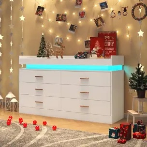 Hawah 6 Drawer Dresser (Two Sizes Available) with Charging Station