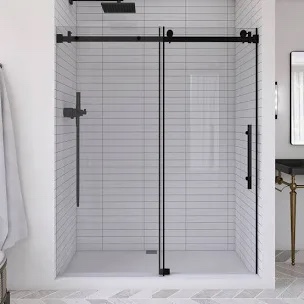 56-60* W x 75 H Door Frameless Shower door opened