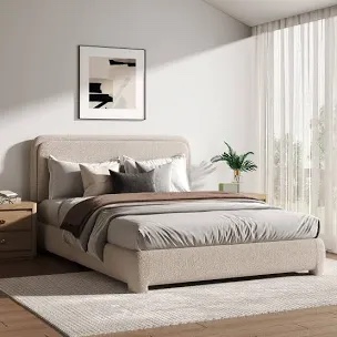 Bensu Boucle Upholstered Platform Bed