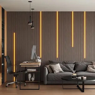 106" x 20.5" 3D Acoustic/Sound proof Wood Slat Wall Panel