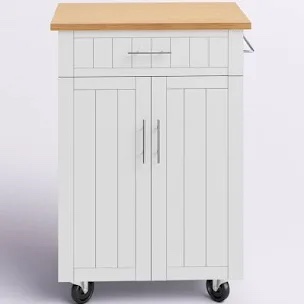 Al leah Kitchen Island Cart With Storage, Rolling