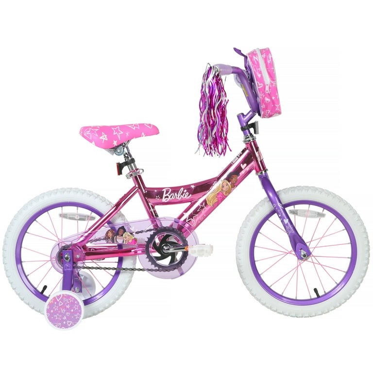 Item needs to be assembled Dynacraft Barbie 16-inch Girls BMX Bike for Age Group 5-7 Years, Pink with Barbie Chrome Helmet for Bikes, for Ages 5+